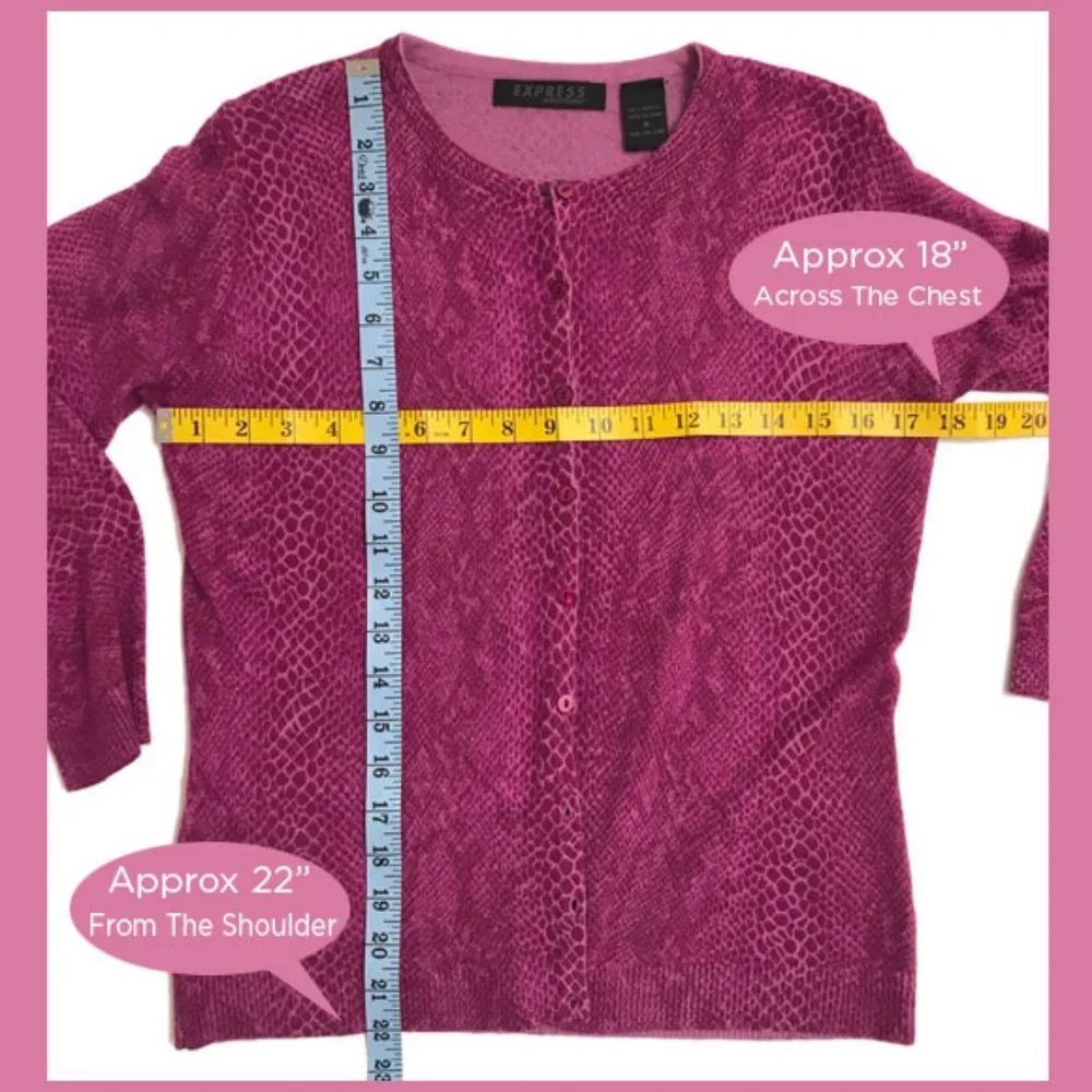 Express Magenta Python Pattern Cardigan Size M - Picture 8 of 8